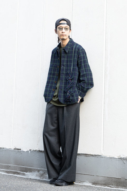 【YUTA MATSUOKA】"Fork Needle Punch Coach Jacket"